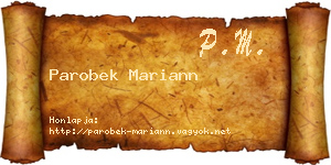 Parobek Mariann névjegykártya
